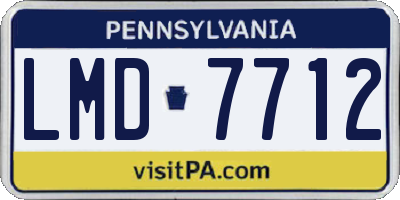 PA license plate LMD7712
