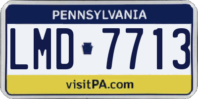 PA license plate LMD7713