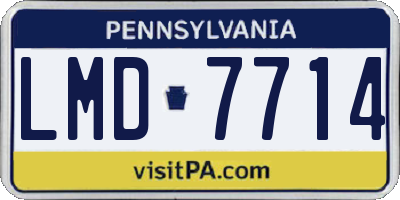 PA license plate LMD7714