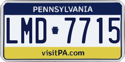 PA license plate LMD7715