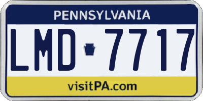 PA license plate LMD7717