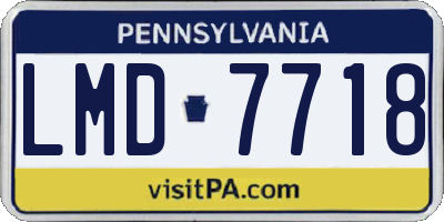 PA license plate LMD7718