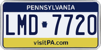 PA license plate LMD7720