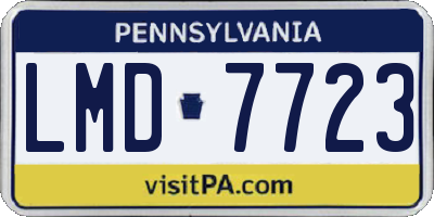 PA license plate LMD7723