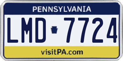 PA license plate LMD7724