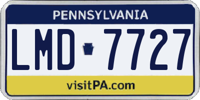 PA license plate LMD7727