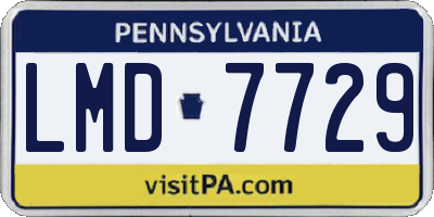 PA license plate LMD7729