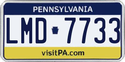 PA license plate LMD7733