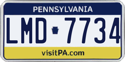 PA license plate LMD7734