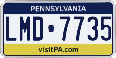 PA license plate LMD7735