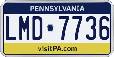 PA license plate LMD7736