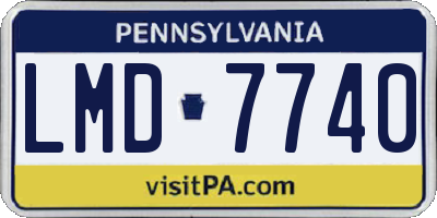 PA license plate LMD7740