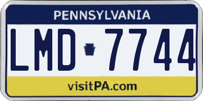 PA license plate LMD7744