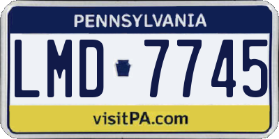 PA license plate LMD7745