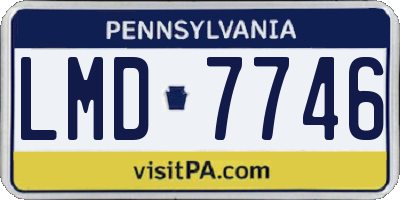 PA license plate LMD7746