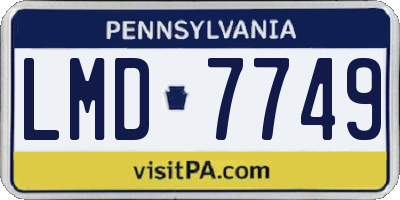PA license plate LMD7749