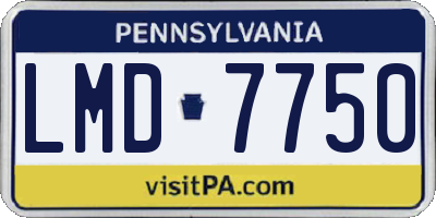 PA license plate LMD7750