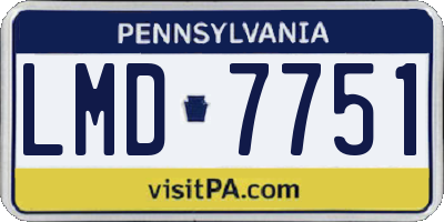 PA license plate LMD7751