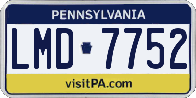 PA license plate LMD7752