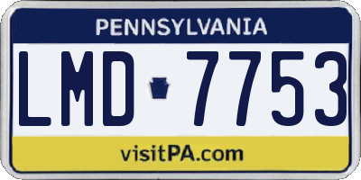 PA license plate LMD7753
