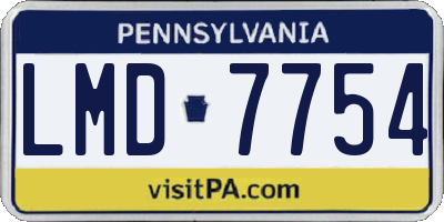 PA license plate LMD7754