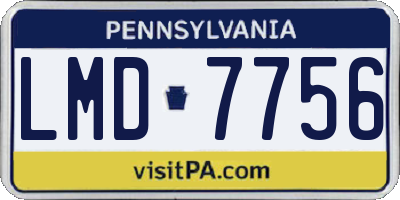 PA license plate LMD7756