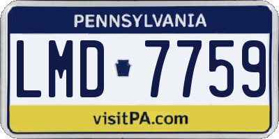 PA license plate LMD7759