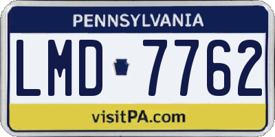 PA license plate LMD7762