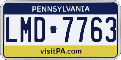 PA license plate LMD7763