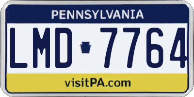 PA license plate LMD7764