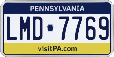 PA license plate LMD7769