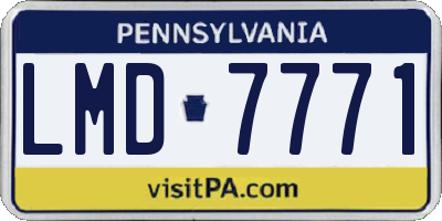 PA license plate LMD7771