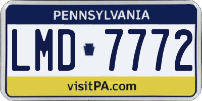 PA license plate LMD7772