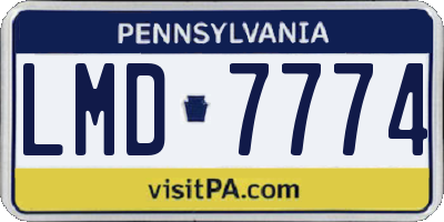 PA license plate LMD7774