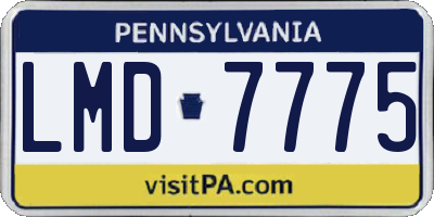 PA license plate LMD7775