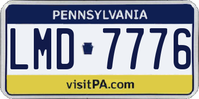 PA license plate LMD7776