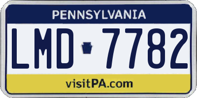 PA license plate LMD7782