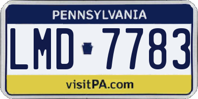 PA license plate LMD7783