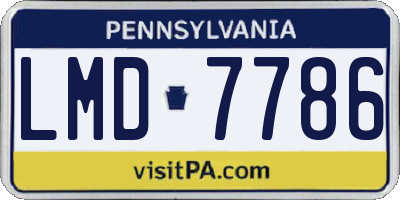 PA license plate LMD7786