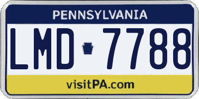 PA license plate LMD7788