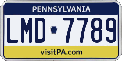 PA license plate LMD7789