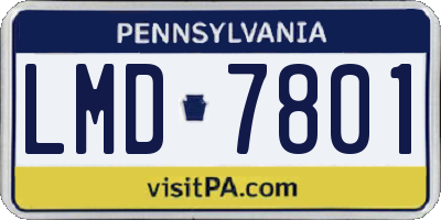 PA license plate LMD7801