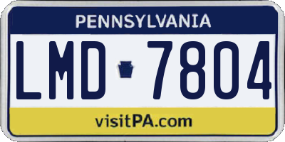PA license plate LMD7804