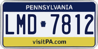 PA license plate LMD7812