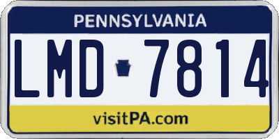 PA license plate LMD7814