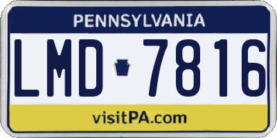PA license plate LMD7816