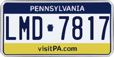 PA license plate LMD7817