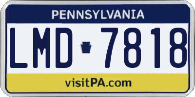 PA license plate LMD7818