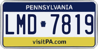 PA license plate LMD7819