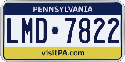 PA license plate LMD7822